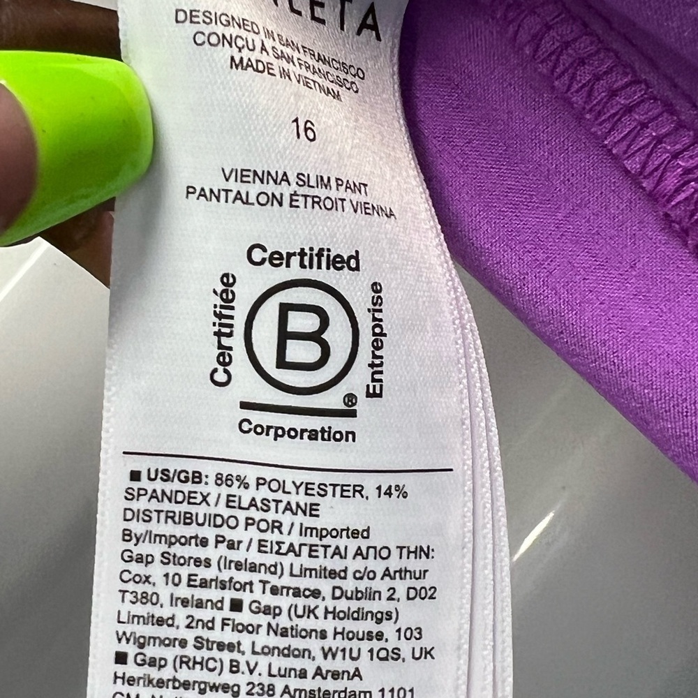 Athleta Brooklyn Heights High Rise Pants -Jazzy Purple Plus-Size 16 - Picture 10 of 11